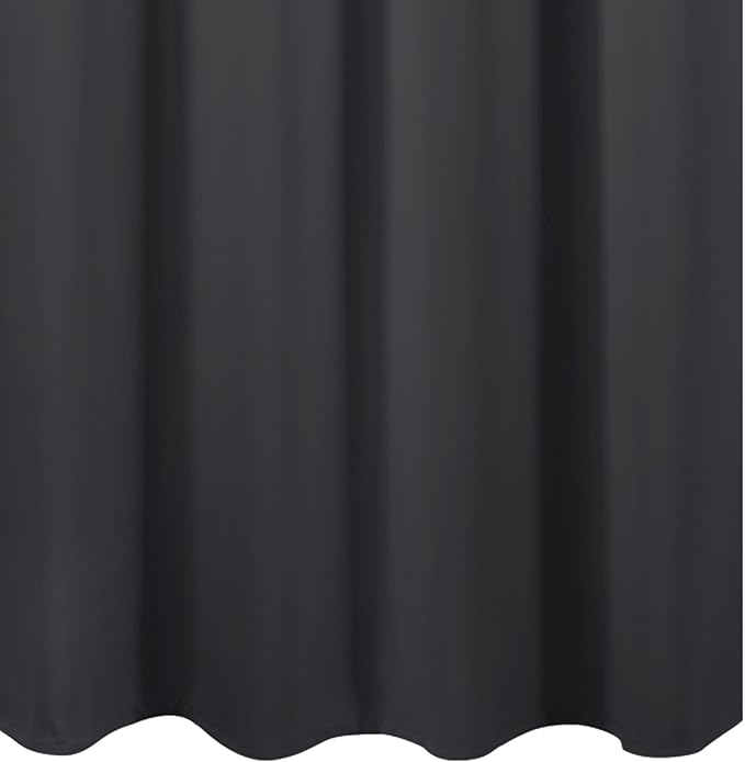 LEMOMO Blackout Curtains 66 x 54 Inch Long Dark Grey Curtains Set of 2 Panels Room Darkening Curtains for Bedroom and Living Room