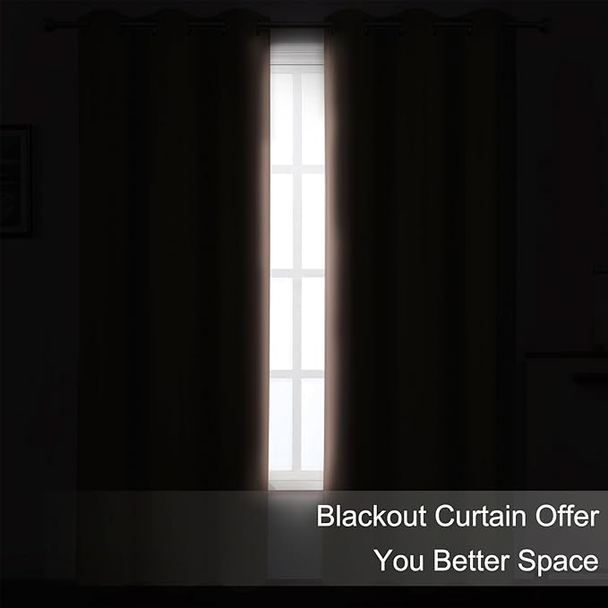 LEMOMO Blush Thermal Blackout Curtains/38 x 84 Inch/Set of 2 Panels Room Darkening Curtains for Bedroom