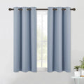 NICETOWN Kitchen Blackout Short Curtain Panels for Bedroom, Vintage Blue, 2 Panels, W42 x L45 -Inch, Thermal Insulated Grommet Top Blackout Draperies and Drapes