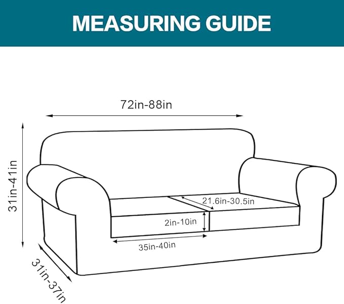 Turquoize 3 Piece Sofa Covers for 2 Cushion Couch Sofa Slipcover Soft Couch Cover for Dogs-Washable Sofa Furniture Covers with 2 Individual Cushion Covers, Feature Fabric (2 Cushion Sofa,Island Fossi)