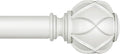 KAMANINA Curtain Rod 32 to 58 Inch(2.6-4.8Ft), Heavy Duty White Curtain Rods for Windows, 7/8 Inch Single Drapery Rod Adjustable, Decorative Netted Texture End