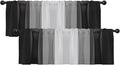 Emvency 2 Pack Valances Window Treatments, Striped Geometric Modern Minimalist Abstract Grey Drapes Adjustable Curtain for Windows Living Room Kitchen Over Sink, 52x18 Inch Rod Pocket Valances