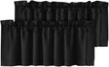 H.VERSAILTEX Blackout Valances for Window, Black Kitchen Valances Curtains for Living Room/Bedroom/Bathroom Short Window Privacy Decorative Rod Pocket 2 Packs, 52" W x 18" L, Black