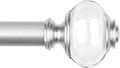 Curtain Rods for Windows 66 to 120, USFOOK 7/8 Inch Telescoping Splicing Drapery Rods 32 to 120 Inch, Decoration for Home with Light Silver Translucent Finials