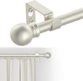 GXOACKJ Curtain Rods for windows 66-120 inch, 5/8 inch Decorative Nickel Splicing Heavy Duty Metal Curtain Rod set with Brackets