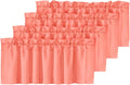H.VERSAILTEX Blackout Valances for Windows,Kitchen Valance Curtains for Living Room/Bedroom/Bathroom Privacy Rod Pocket Short Window Valance Curtains, 4 Panels 52" W x 18,Coral