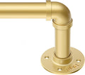 Zeerobee Curtain Rods for Windows 66 to 120, 1 Inch Industrial Wrap Around Gold Curtain Rod, Indoor/Outdoor Room Divider Adjustable Drapery Pole, 66"-120"