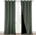 NICETOWN Dark Mallard 100% Blackout Curtains for Windows, Super Heavy-Duty Black Lined Total Darkness Drapes for Bedroom, Privacy Assured Window Treatment for Patio (2 PCs, 52 inches W x 108 inches L)