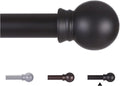 Thestoa Curtain Rods for Windows 30-62 Inch, 5/8" Matte Black Curtain Rods, Stainless Steel Small Curtain Rod for Bedroom, Living Room,Kitchen,Farmhouse, Outdoor Curtain rod Black
