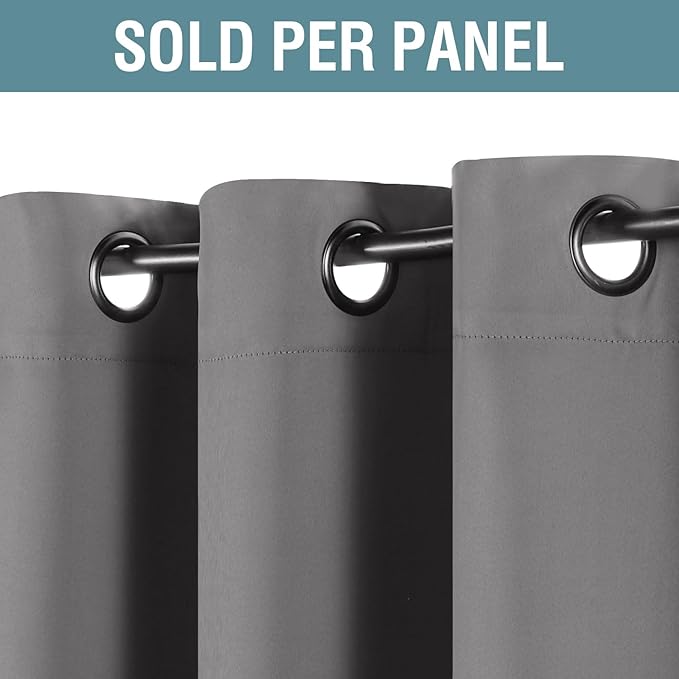 H.VERSAILTEX Thermal Insulated Innovated High Density Microfiber Home Fashion Grommet Blackout Curtains and Tie Backs