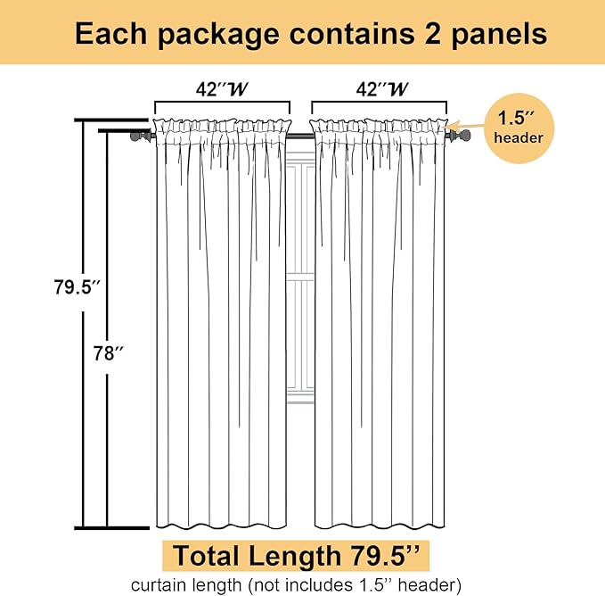 Lecloud Taupe Sheer Curtains 78 Inches Long 2 Panels, Elegant Light Filtering Voile Breathable Curtains, Solid Window Treatments with Dual Rod Pocket for Dining Room Bedroom, Each 42" W x 78" L