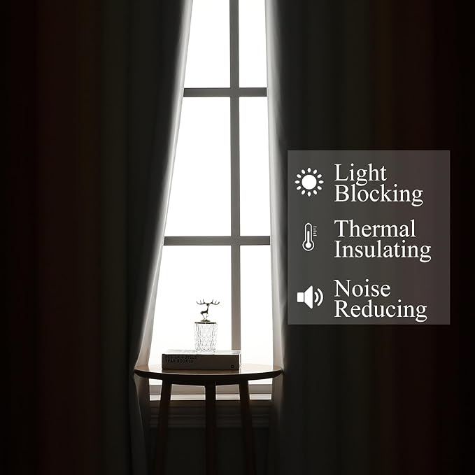 Estelar Textiler Burnt Orange and Greyish White Ombre Blackout Curtains & Drapes for Living Room, Thermal Insulated Grommet Energy Saving Window Gradient Curtains for Bedroom, 52Wx108L, 2 Panels