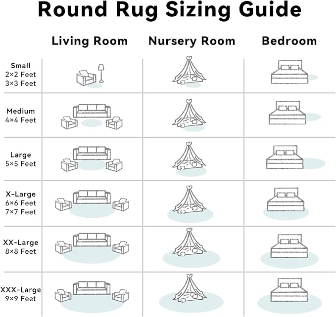 OLANLY White Round Rugs for Bedroom - Machine Washable, 2 ft Circle Area Rugs for Living Room, Soft and Fluffy Shaggy Carpet for Teen Girls and Boys, Nursery Rooms, Dorms, Home Decor Aesthetic