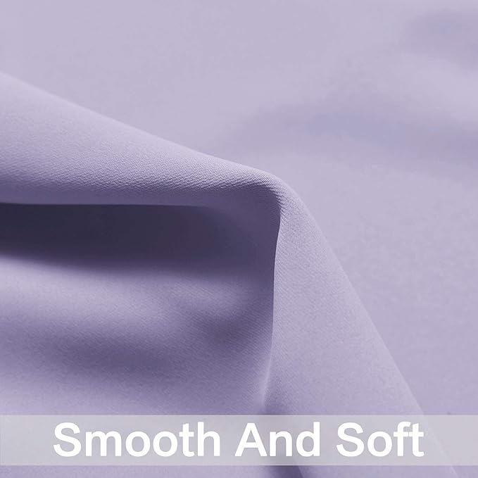 Yakamok 63 Inch Length Blackout Curtains for Bedroom, Thermal Insulated Room Darkening Grommet Top Window Drapes for Living Room,Lilac,42W x 63L,2 Panels