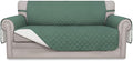 Easy-Going Sofa Slipcover Reversible Loveseat Sofa Cover Couch Cover for 2 Cushion Couch Furniture Protector with Elastic Straps for Pets Kids Dog Cat (Oversized Loveseat, Cyan/Ivory)