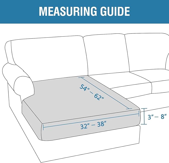 H.VERSAILTEX Velvet Stretch Individual Chaise Cover Sectional Couch Covers for L Shaped Sofa Both Left/Right Furniture Protector Seat Cushion Sofa Cover (1 Piece Chaise Cover, Cream)