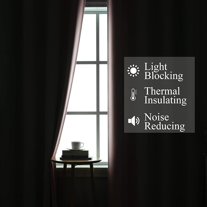 Estelar Textiler Sage and Pink Blackout Curtains 45 Inch Length, Light Blocking Gradient Drapes for Kitchen, Thermal Insulated Grommet Ombre Curtains for Bathroom,52Wx45L,2 Panels