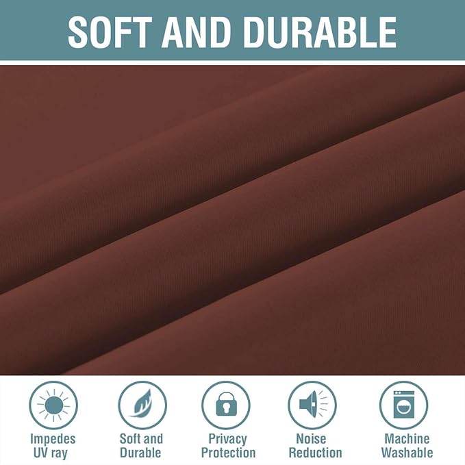 H.VERSAILTEX Blackout Patio Curtains 100 x 108 Inches for Sliding Door Extral Wide Blackout Curtain Panels Thermal Insulated Room Divider - Grommet Top, 9' Tall by 8.5' Wide - Rust