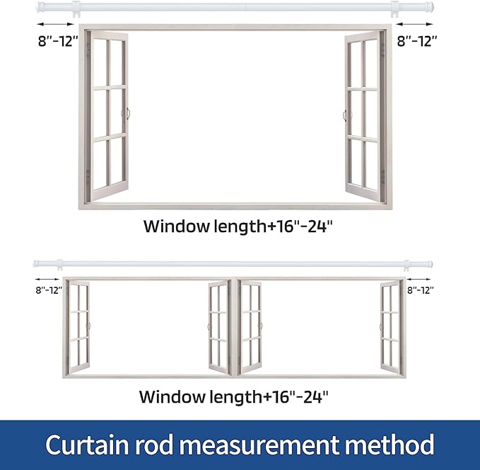Curtain Rods 2 Pack 5/8 inch Black Curtain Rods for Windows 30 to 45 Inch with Brackets Easy to Install for Bedroom Living room Kitchen