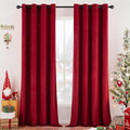 MIULEE Christmas Red Velvet Curtains Elegant Grommet Curtains Thermal Insulated Soundproof Room Darkening Curtains/Drapes for Classical Living Room Bedroom Decor 52 x 63 Inch Set of 2
