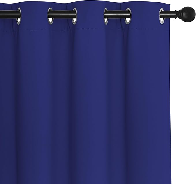 NICETOWN Bedroom Blackout Curtains Panels - Window Treatment Thermal Insulated Solid Grommet Blackout for Living Room (Set of 2, 66 by 54 Inch, Navy Blue)
