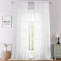 Lecloud White Sheer Curtains 108 Inches Long 2 Panels, Solid Airy Voile Extra Wide Sheer Curtains, Farmhouse Elegant Light Filtering Window Curtain Drapes for Living Room Big Windows, 59" W x 108" L