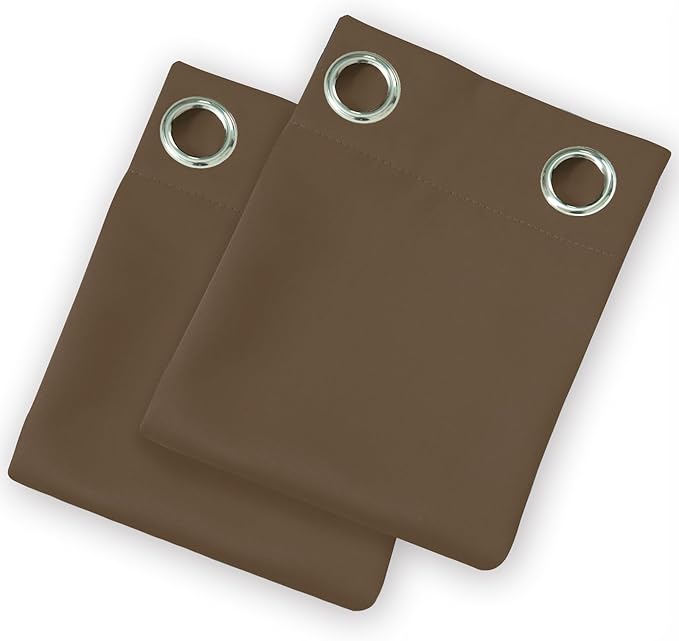LEMOMO Blackout Curtains 52 x 108 inch/Brown Curtains Set of 2 Panels/Thermal Insulated Room Darkening Bedroom Curtains