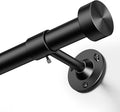YaFex Heavy Duty Curtain Rods 32-150 Inch, 1 Inch Adjustable Black Curtain Rod for Windows, Extra Long Window Treatment Rods with Aluminium Finials, Easy Installation