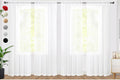 SpaceDresser Sheer White Curtains 4 Panels Rod Pocket Semi-Sheer Curtain 108 Inches Long Light Filtering Voile Window Drapes for Bedroom Living Room Kitchen, Each 52W x 108L