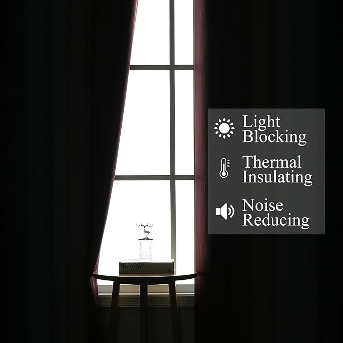 Estelar Textiler Navy Blue and Burgundy Red Ombre Blackout Curtains for Bedroom 102 Inch Long, Thermal Insulated Grommet Complete Room Darkening Gradient Drapes for Living Room, 52Wx102L,2 Panels