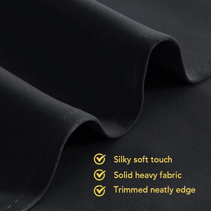 NICETOWN Blackout Draperies Window Curtain Panels, Autumn/Winter Thermal Insulated Solid Grommet Blackout Curtains/Drapes for Cafe (Set of 2, 70 inches by 108 inches, Black)