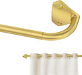 GXOACKJ Gold Curtain Rods for Windows 48 to 84 inch, 5/8 inch Adjustable Wrap Around Blackout Curtain Rods for Bedroom & Outdoor