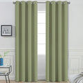Yakamok Light Blocking Blackout Curtains Thermal Insulated Room Darkening Drapes for Bedroom,Solid Grommet Top Window Drapes, 52x96 Inch, Sage Green, One Pair