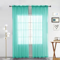 SpaceDresser Sheer Voile Window Treatment. Rod Pocket Curtain Panels for Kitchen Bedroom Living Room Drapes Sunlight Filtering Privacy Semi Home Decor Assorted Colors Sizes (Turquoise, 52 W x 63 L)