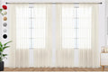 SpaceDresser Ivory Sheer Curtains 4 Panels Rod Pocket Semi-Sheer Curtain 108 Inches Long Light Filtering Voile Window Drapes for Bedroom Living Room Kitchen, Each 52W x 108L