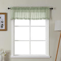 Gwine Sage Green Valances for Windows, Small Light Filtering Rod Pocket Cafe Valance Curtains, Soft Sheer Curtain for Bathroom Laundry Basement, 42Wx14L inch, 2 Pieces