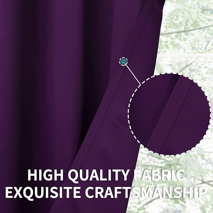 BGment Blackout Curtains - Grommet Thermal Insulated Room Darkening Bedroom and Living Room Curtain, Set of 2 Panels (52 x 95 Inch, Royal Purple)