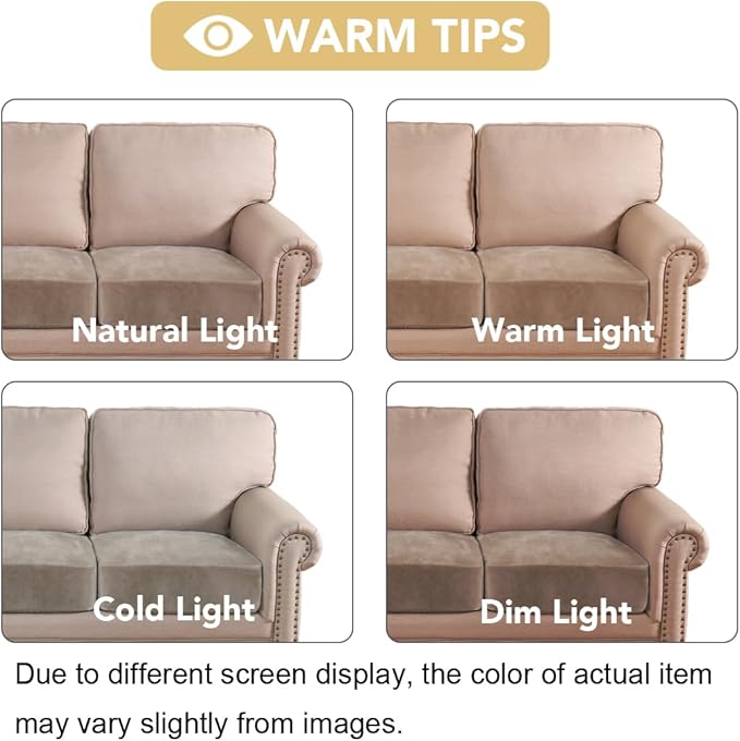 H.VERSAILTEX Velvet Stretch Couch Cushion Cover Plush Cushion Slipcover for Chair Loveseat Sofa Cushion Furniture Protector Seat Cushion Sofa Cover (2 Piece Medium Sofa Cushion Covers, Taupe)