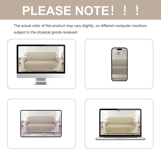 Reversible Loveseat Sofa Covers Couch Cover Furniture Protector(Loveseat Small,Sand/Beige)
