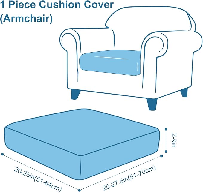 Smiry Printed Couch Cushion Covers, Stretch Soft Couch Covers for Sofa, Washable Non-Slip Sofa Slipcover Furniture Protector for Indoor and Outdoor (1 Pack, Mocha)
