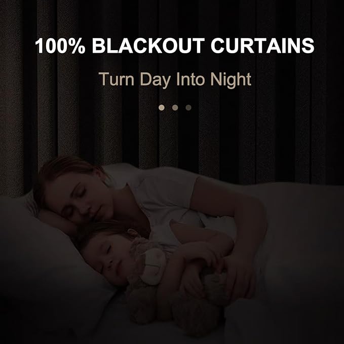 100% Blackout Shield Linen Blackout Curtains for Bedroom 120 Inches Long, Back Tab/Rod Pocket Living Room Drapes, Thermal Insulated Blackout Curtains 2 Panels Set, 50" W x 120" L, Moss Green