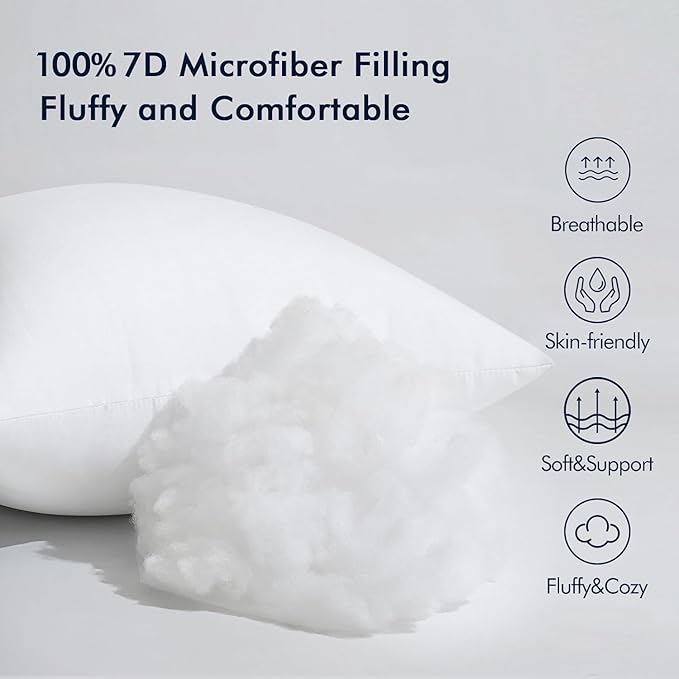 MIULEE Throw Pillow Insert Premium Pillow Stuffer Sham Rectangle for Decorative Cushion Bed Couch Sofa 12x22 Inch