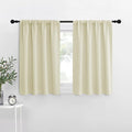 NICETOWN RV Blackout Curtains for Camper Windows, Beige, 34" x 36", Set of 2, Kitchen Curtains, Short Blackout Drapes, Thermal Insulated Rod Pocket Window Treatment Draperies for Nursery
