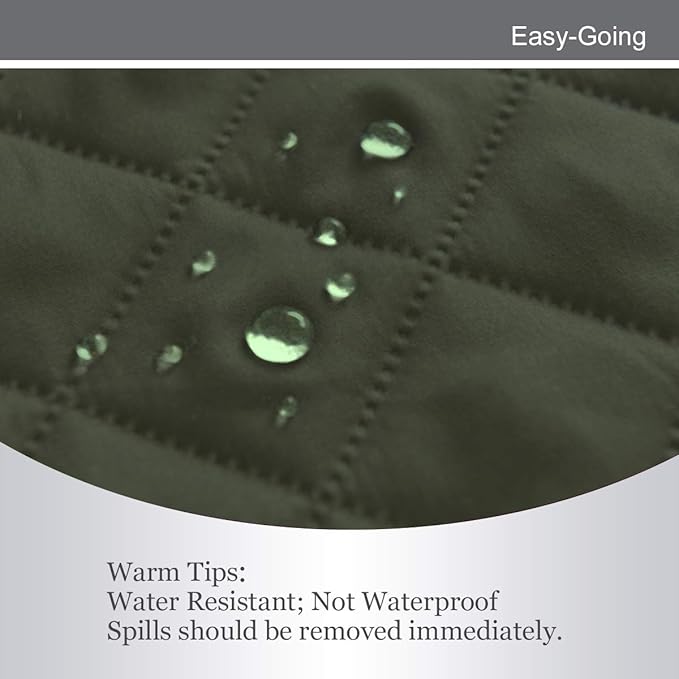 Easy-Going Reversible Loveseat Couch Cover for 2 Cushion Couch Sofa Cover for Dogs Water Resistant Furniture Protector with Foam Sticks Elastic Straps for Pet (Loveseat, Army Green/Beige)