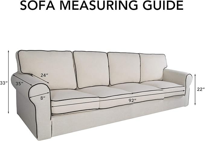 PureFit Super Stretch 4 Seater Sofa Slipcover – Spandex Non Slip Soft Couch Sofa Cover, Washable Furniture Protector with Non Skid Foam and Elastic Bottom for Kids, Pets （XX Large, Camel）