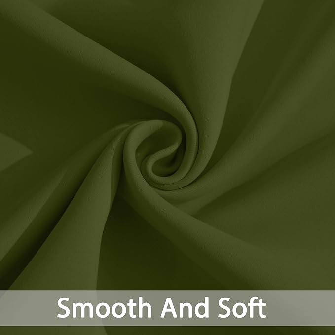 Yakamok Olive Green Blackout Curtains-Room Darkening Green Thermal Insulated Grommet Set of 2 Drapes for Bedroom Living Room, 52W x 72L,2 Panels