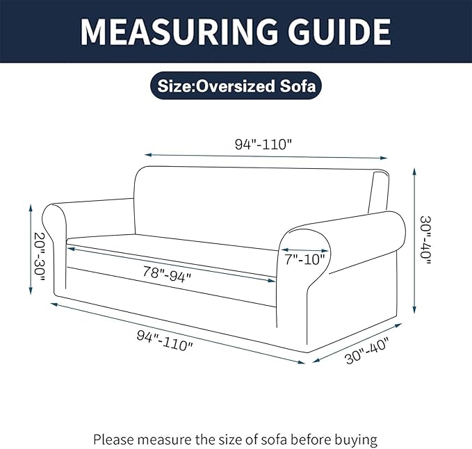 Cupuamon 2026 New Stretch Oversized Sofa Slipcovers Couch Sofa Cover for 4 Seater Furniture Protector Covers with Elastic Bottom Jacquard Fabric Small Checks for Pets, Kids - Khaki