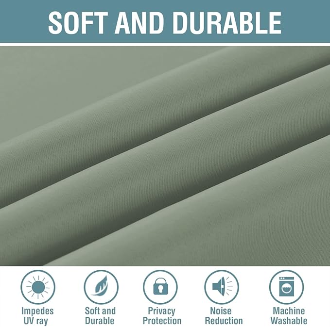 H.VERSAILTEX Blackout Patio Curtains 100 x 96 Inches for Sliding Door Extral Wide Blackout Curtain Panels Thermal Insulated Room Divider - Grommet Top, 8' Tall by 8.5' Wide - Cyan