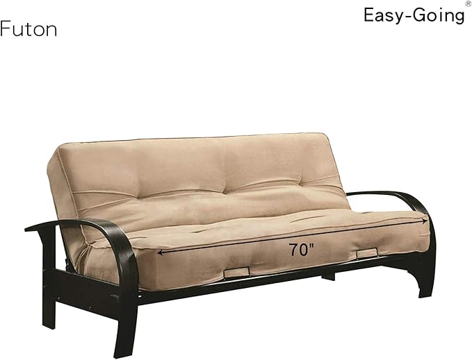 Easy-Going Futon Sofa Slipcover Reversible Sofa Cover Armless Cover Furniture Protector Couch Cover Water Resistant Pets, Kids, Children, Dog, Cat Black/Beige