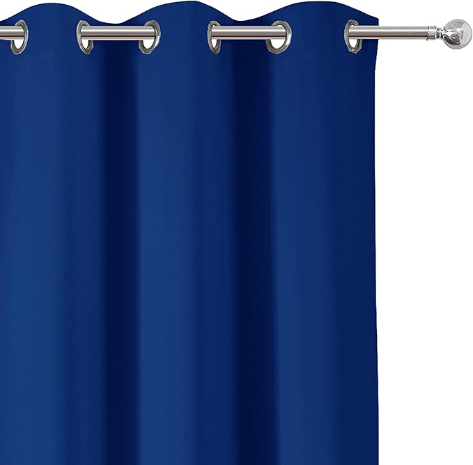 LEMOMO Blackout Curtains 42 x 63 inch/Royal Blue Curtains Set of 2 Panels/Thermal Insulated Room Darkening Bedroom Curtains
